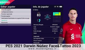 فیس Darwin Nunez برای PES 2021