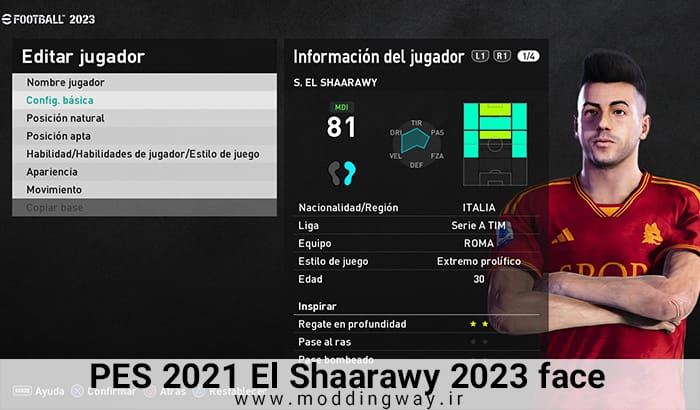 فیس El Shaarawy برای PES 2021