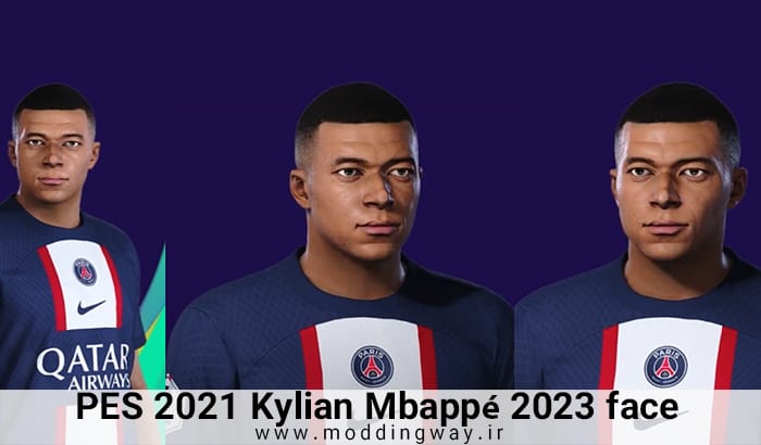 فیس Kylian Mbappé تبدیلی از eFootball 2024 برای PES 2021