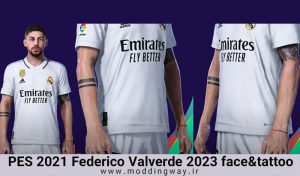 فیس Federico Valverde تبدیلی از FIFA 24 برای PES 2021