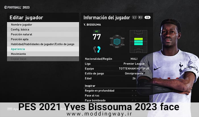 فیس Yves Bissouma برای PES 2021