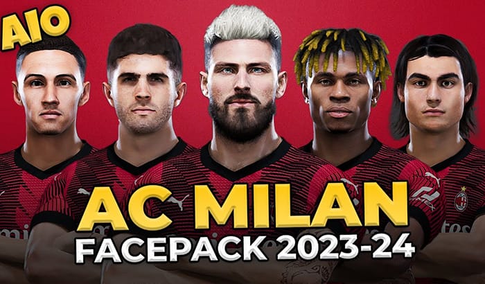 فیس پک AC Milan 23/24 برای PES 2021