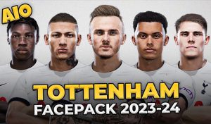 فیس پک Tottenham Hotspur 23/24 برای PES 2021