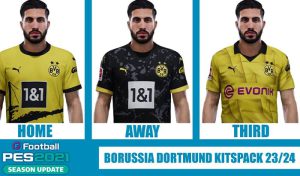 کیت پک 23/24 Borussia Dortmund برای PES 2021