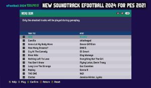 موزیک منو eFootball 2024 برای PES 2021