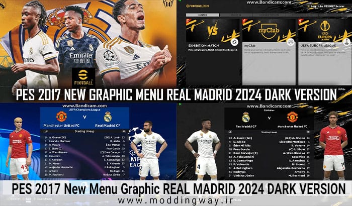 منو گرافیکی REAL MADRID 2024 DARK VERSION برای PES 2017