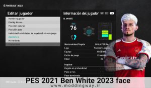 فیس Ben White برای PES 2021