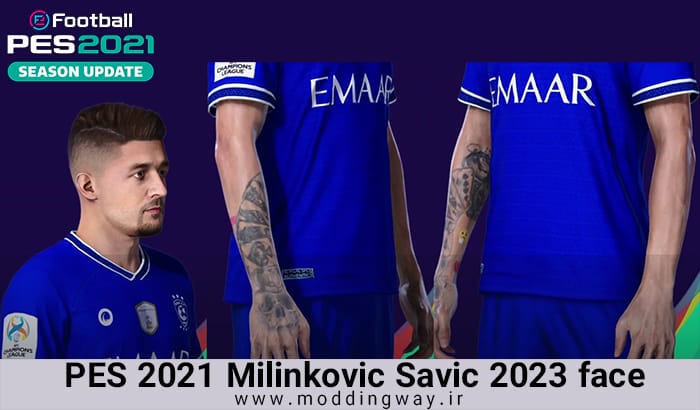 فیس Milinkovic Savic برای PES 2021 + تتو - آپدیت 28 مهر 1402