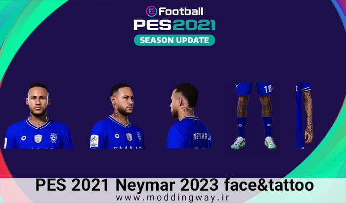 فیس Neymar برای PES 2021 + تتو