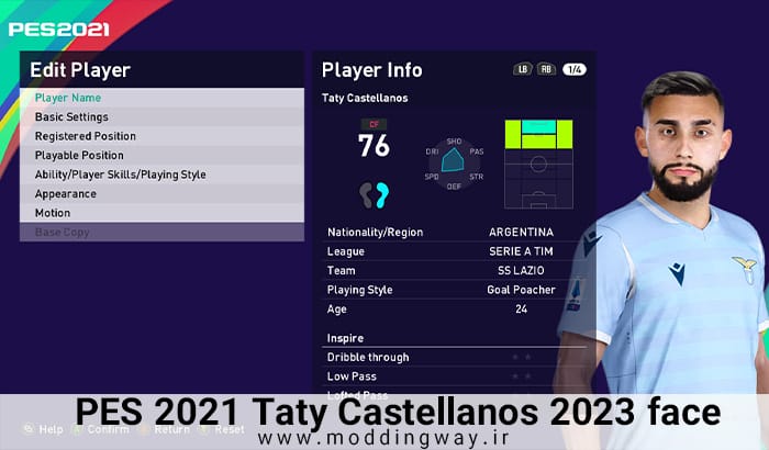 فیس Taty Castellanos برای PES 2021