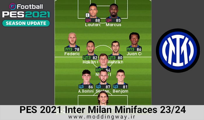 مینی فیس Inter Milan Minifaces 23/24 برای PES 2021