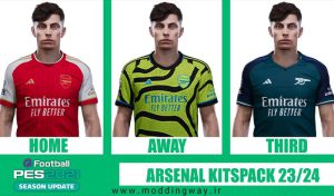 کیت پک 23/24 Arsenal FC برای PES 2021