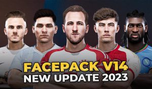 فیس پک New Facepack V14 Season 2023/24 برای PES 2021