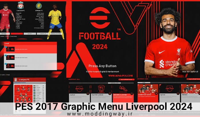 منو گرافیکی Liverpool 2024 برای PES 2017