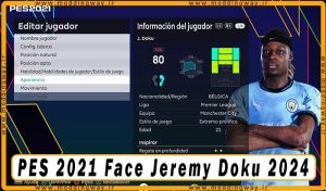 فیس Jeremy Doku برای PES 2021
