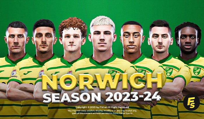فیس پک Norwich City FC 23/24 برای PES 2021