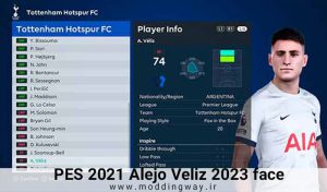 فیس Alejo Veliz برای PES 2021
