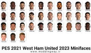 مینی فیس West Ham United 23/24 برای PES 2021