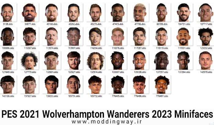 مینی فیس Wolverhampton Wanderers 23/24 برای PES 2021