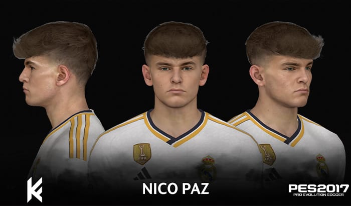 فیس Nico Paz برای PES 2017 - آپدیت 16 آذر 1402