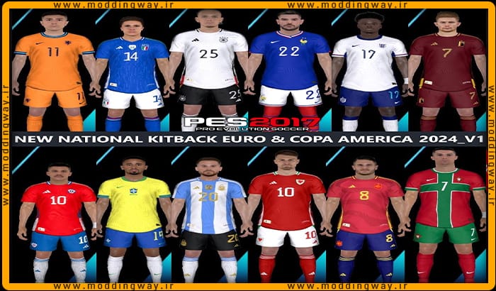 کیت پک Euro 2024 & Copa America 2024 برای PES 2017