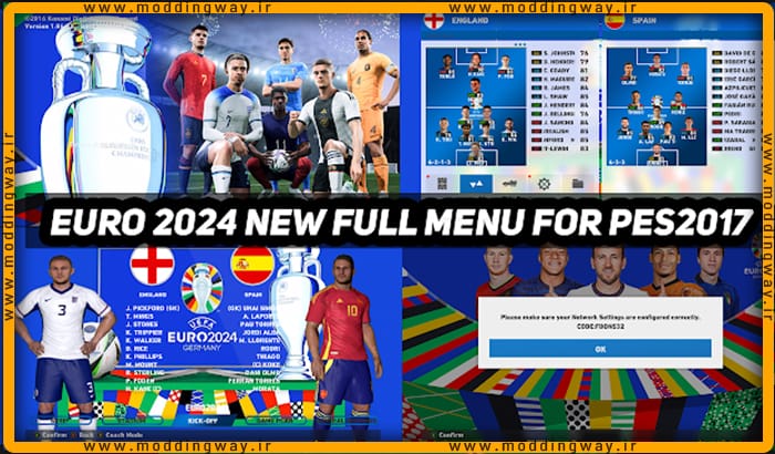 منو گرافیکی EURO 2024 برای PES 2017