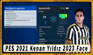 فیس Kenan Yıldız برای PES 2021 - آپدیت 5 دی 1402