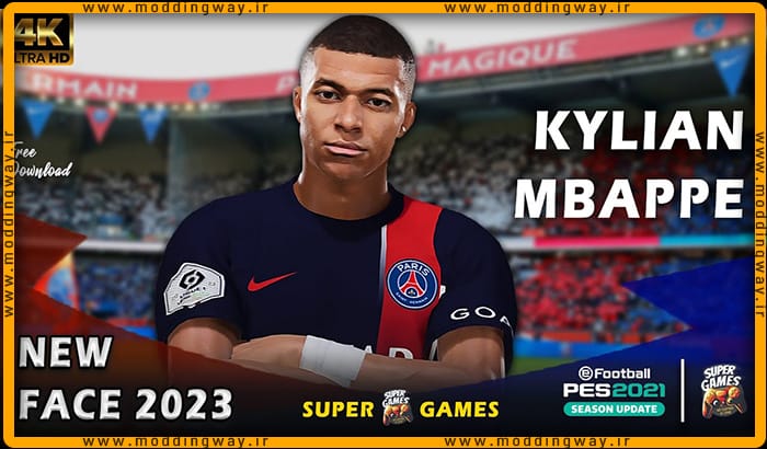 فیس Kylian Mbappé برای PES 2021 - آپدیت 4 دی 1402