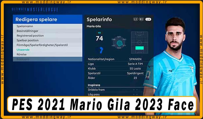 فیس Mario Gila برای PES 2021 - آپدیت 5 دی 1402