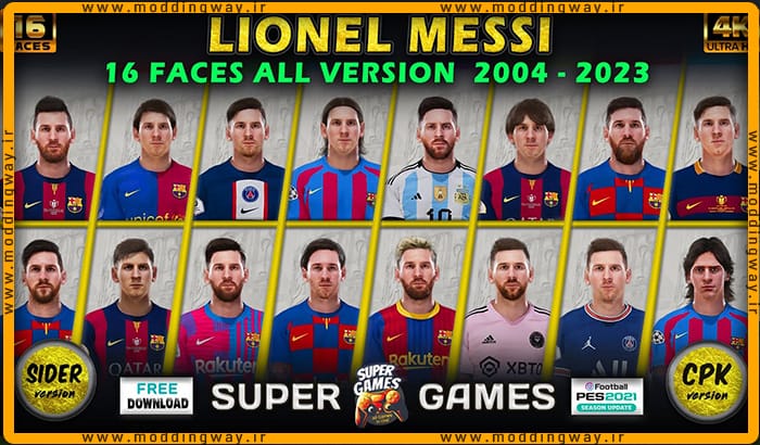 فیس پک Lionel Messi برای PES 2021