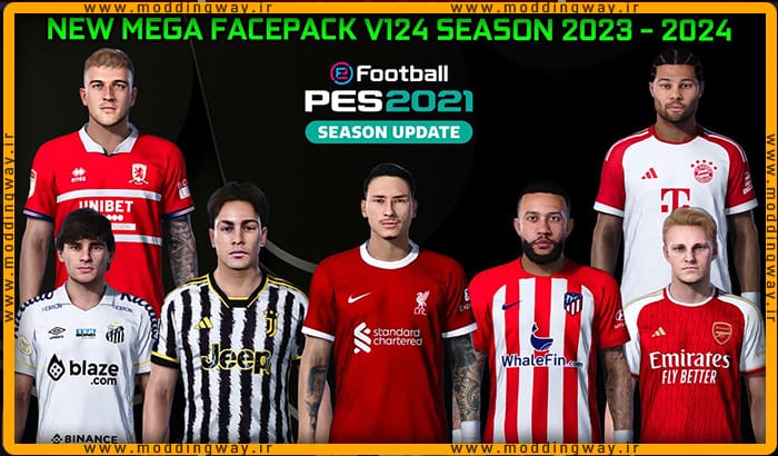 فیس پک new season 23/24 v124 برای PES 2021
