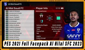 فیس پک Al Hilal SFC SC 23/24 برای PES 2021