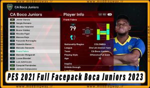 فیس پک Boca Juniors 23/24 برای PES 2021