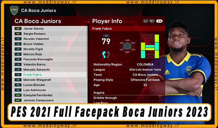 فیس پک Boca Juniors 23/24 برای PES 2021