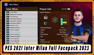 فیس پک Inter Milan 23/24 برای PES 2021