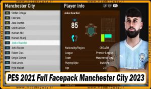 فیس پک Manchester City 23/24 برای PES 2021