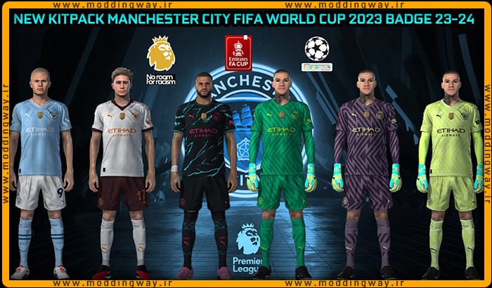 کیت پک Manchester City 23/24 برای PES 2021