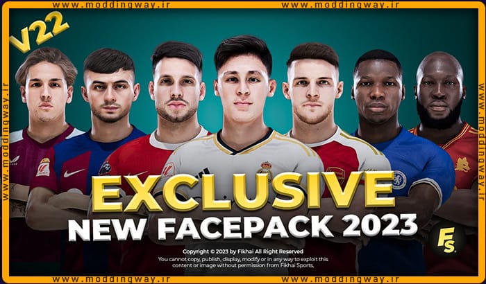 فیس پک New Facepack V22 Season 2023/24 برای PES 2021