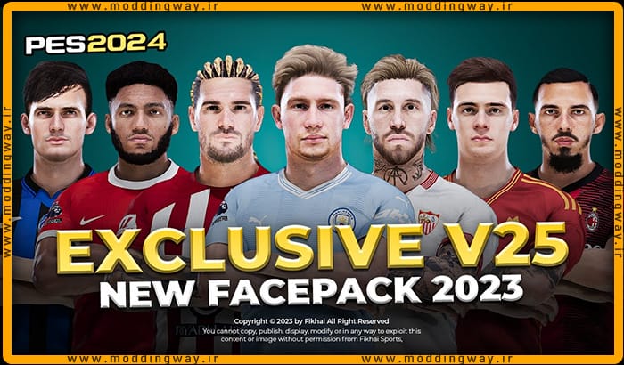 فیس پک New Facepack V25 Season 2023/24 برای PES 2021