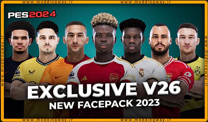 فیس پک New Facepack V26 Season 2023/24 برای PES 2021