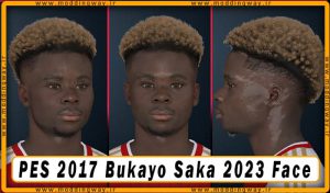 فیس Bukayo Saka برای PES 2017 - آپدیت 1 بهمن 1402