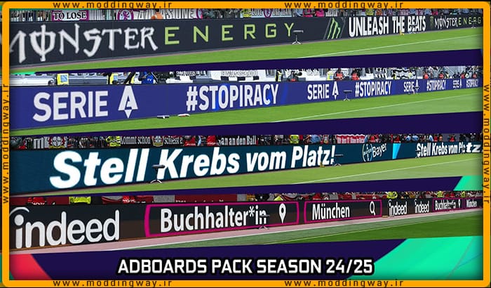 پک ادبورد Adboards Pack Season 2024/25 برای PES 2021
