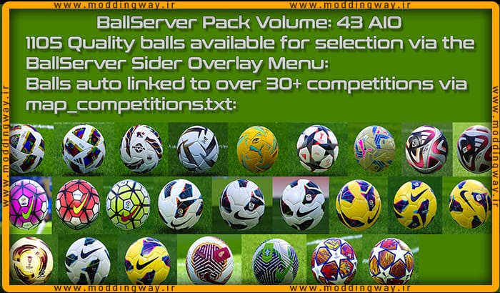 دانلود پک BallServer V43 برای PES 2021 - توپ فصل 2023/24