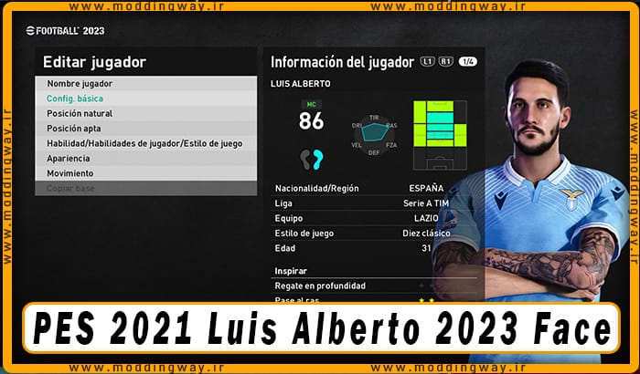 فیس Luis Alberto برای PES 2021