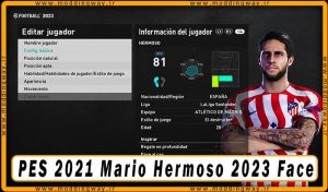 فیس Mario Hermoso برای PES 2021 - آپدیت 8 بهمن 1402