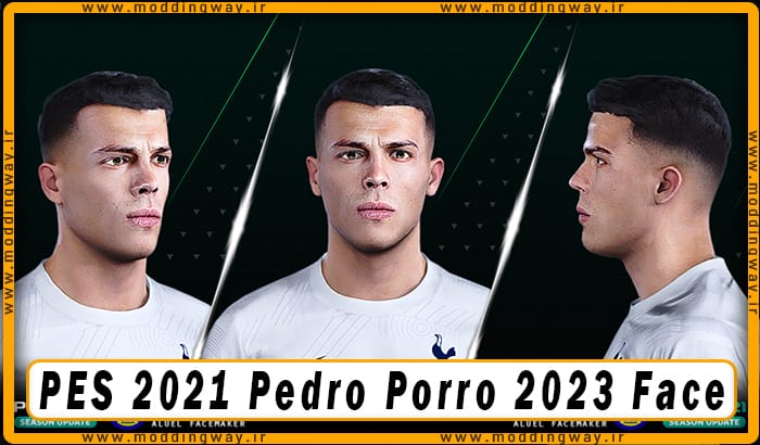 فیس Pedro Porro برای PES 2021 - آپدیت 2 بهمن 1402
