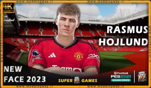 فیس Rasmus Højlund برای PES 2021 - آپدیت 12 دی 1402