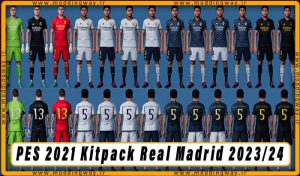 کیت پک Real Madrid 23/24 برای PES 2021