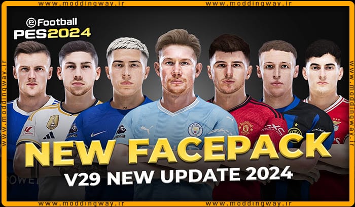 فیس پک New Facepack V29 Season 2023/24 برای PES 2021