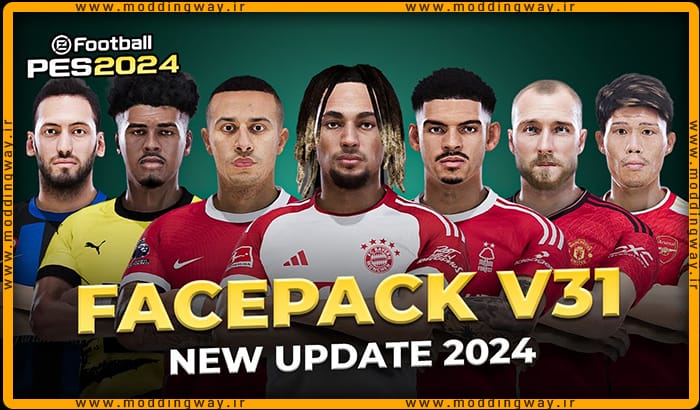 فیس پک New Facepack V31 Season 2023/24 برای PES 2021